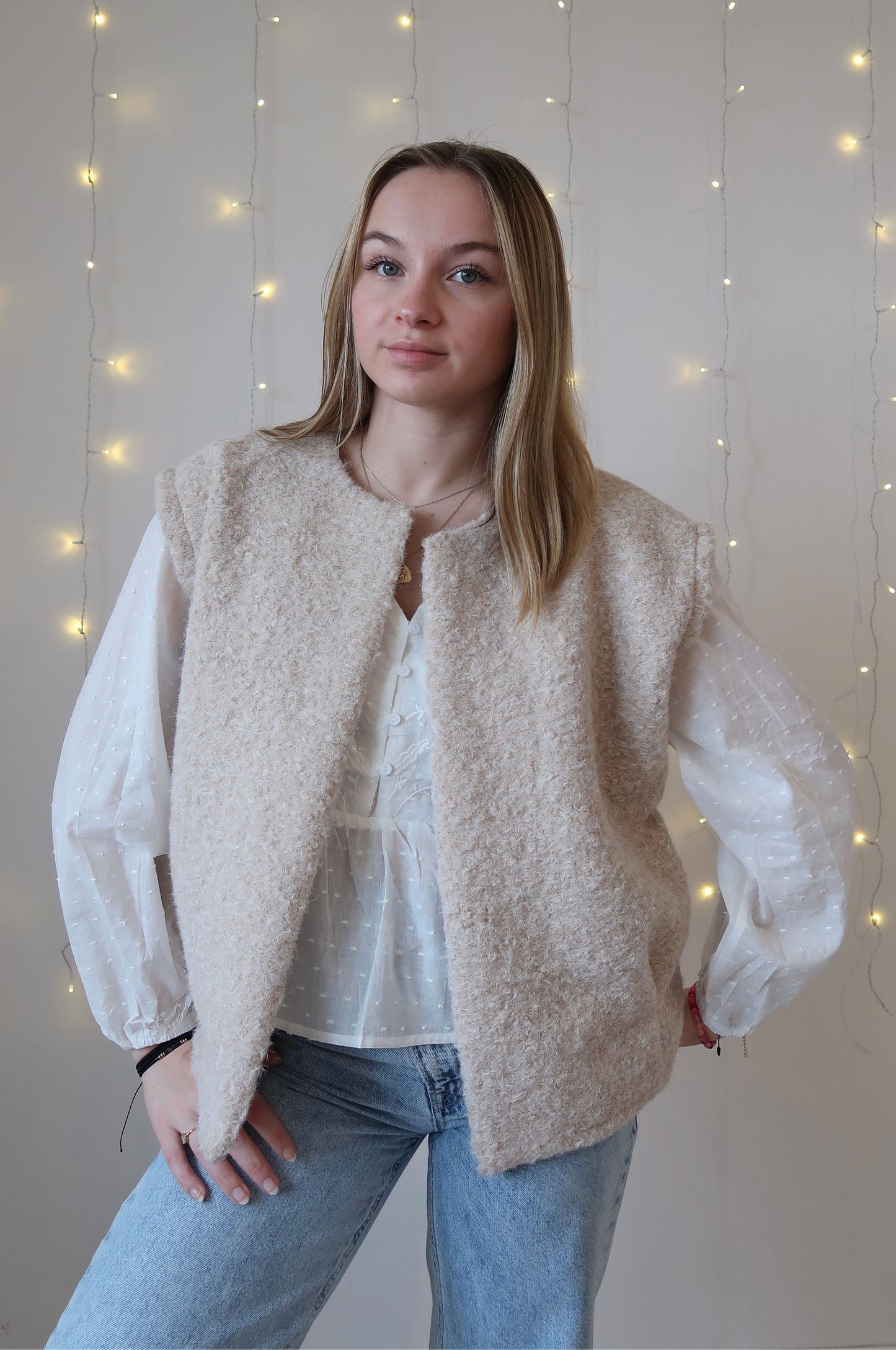 Gilet Célia Écru - Nila Paris
