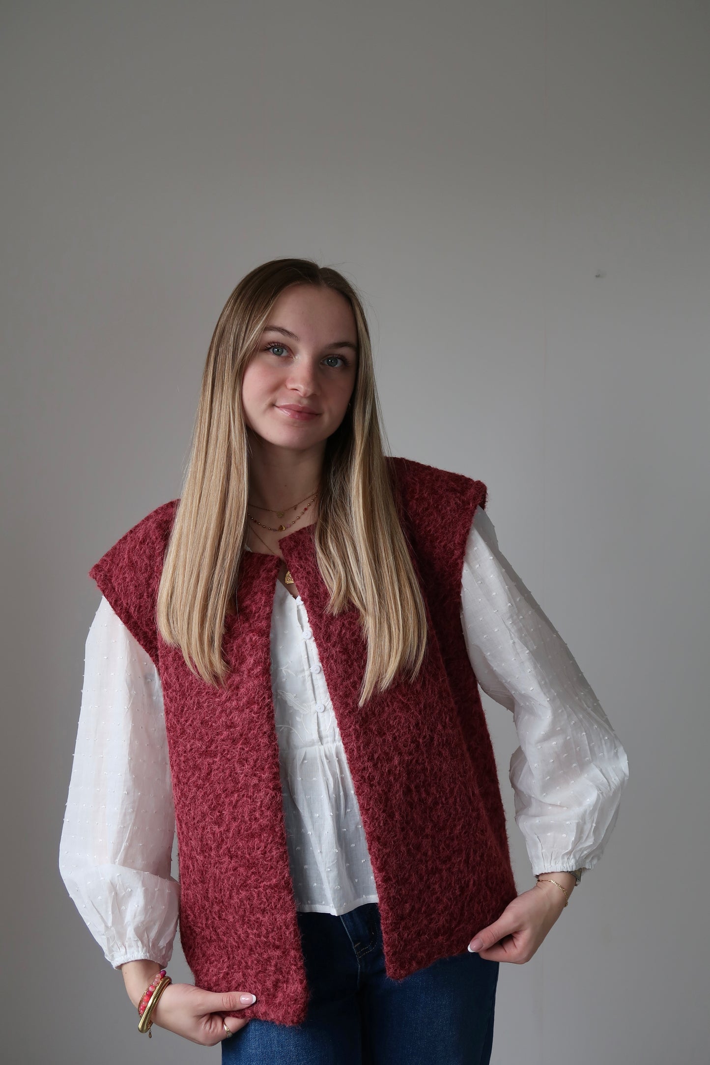 Gilet Célia Framboise