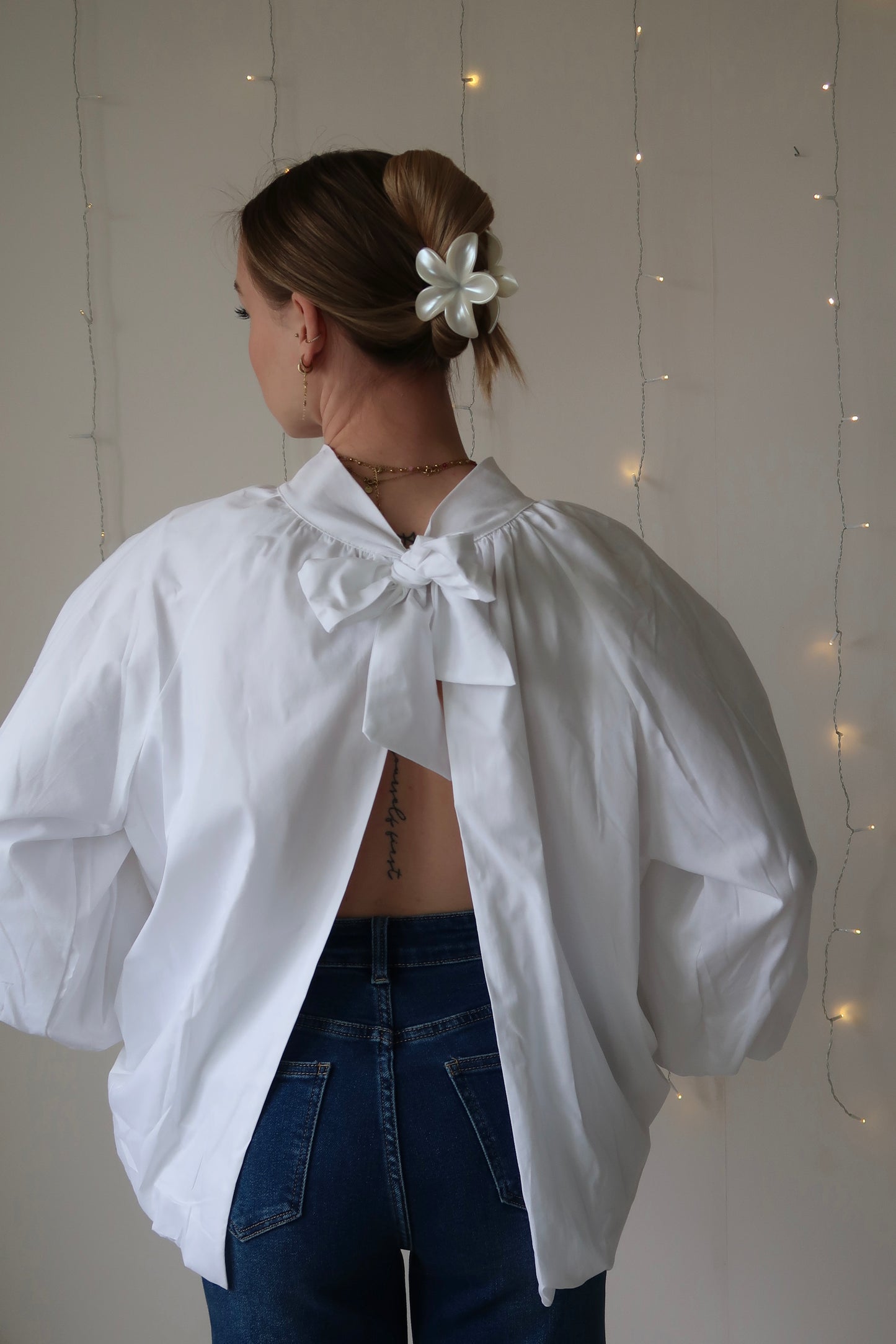 Blouse dos nu Éléa Blanc