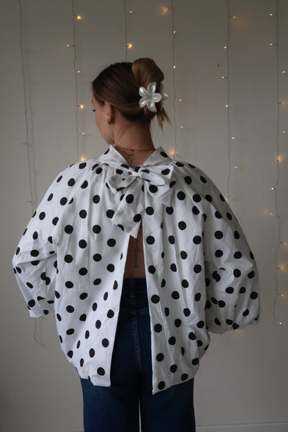 Blouse dos nu à pois