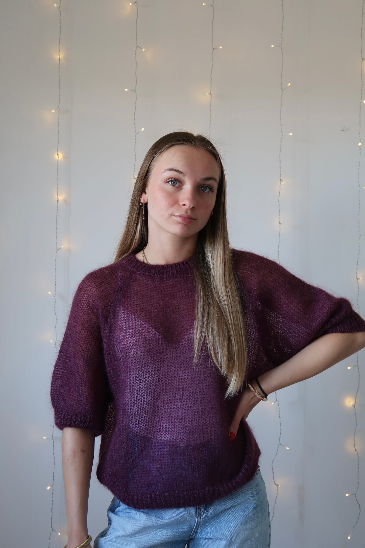 Pull Céleste Aubergine